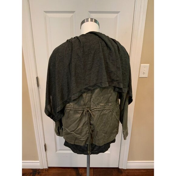 Hei Hei Anthropologie Army Green "Cascade" Anorak Jacket, Size Small - Picture 7 of 8